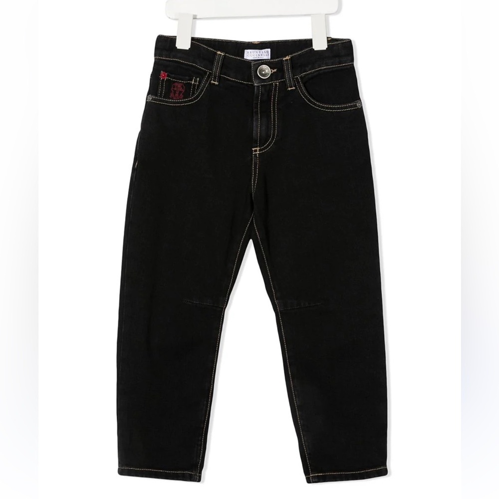 Nwt Brunello Cucinelli Boys Size 12 Dark Wash Straight Leg Designer Jeans